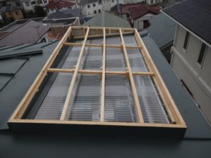 屋根造作の木下地