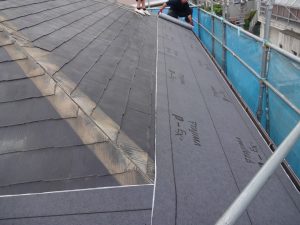 防水シート張り