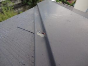 棟板金の釘浮き