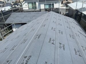 防水シート張り