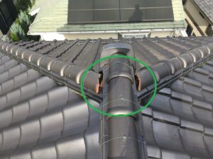 施工前の鬼瓦まわり