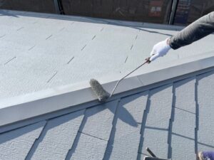 スレート屋根仕上げ塗り