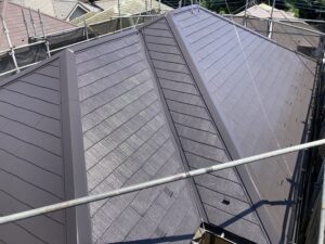 大屋根正面側施工後