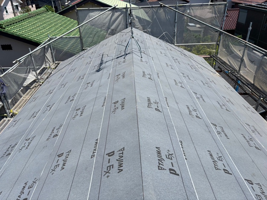 上屋根防水紙張り