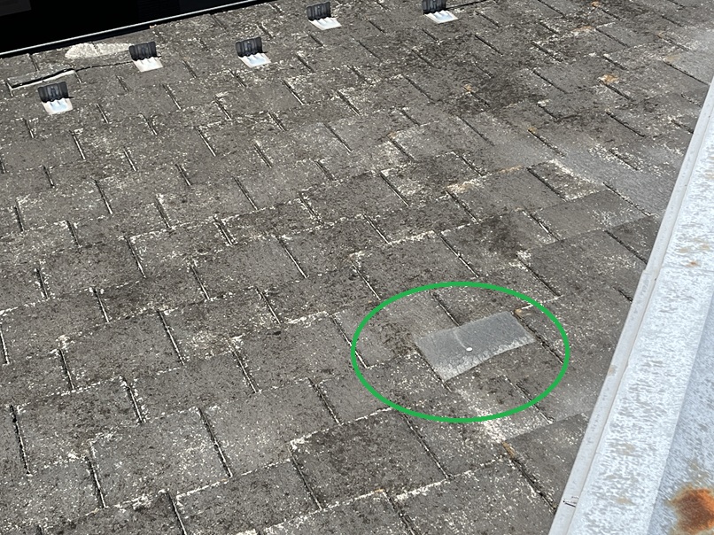 屋根材の剥がれ