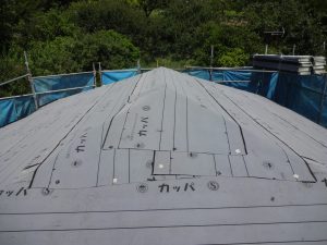 防水シート張り