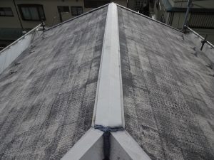 高圧洗浄後の屋根