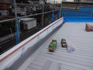 パラペット透湿シート張り