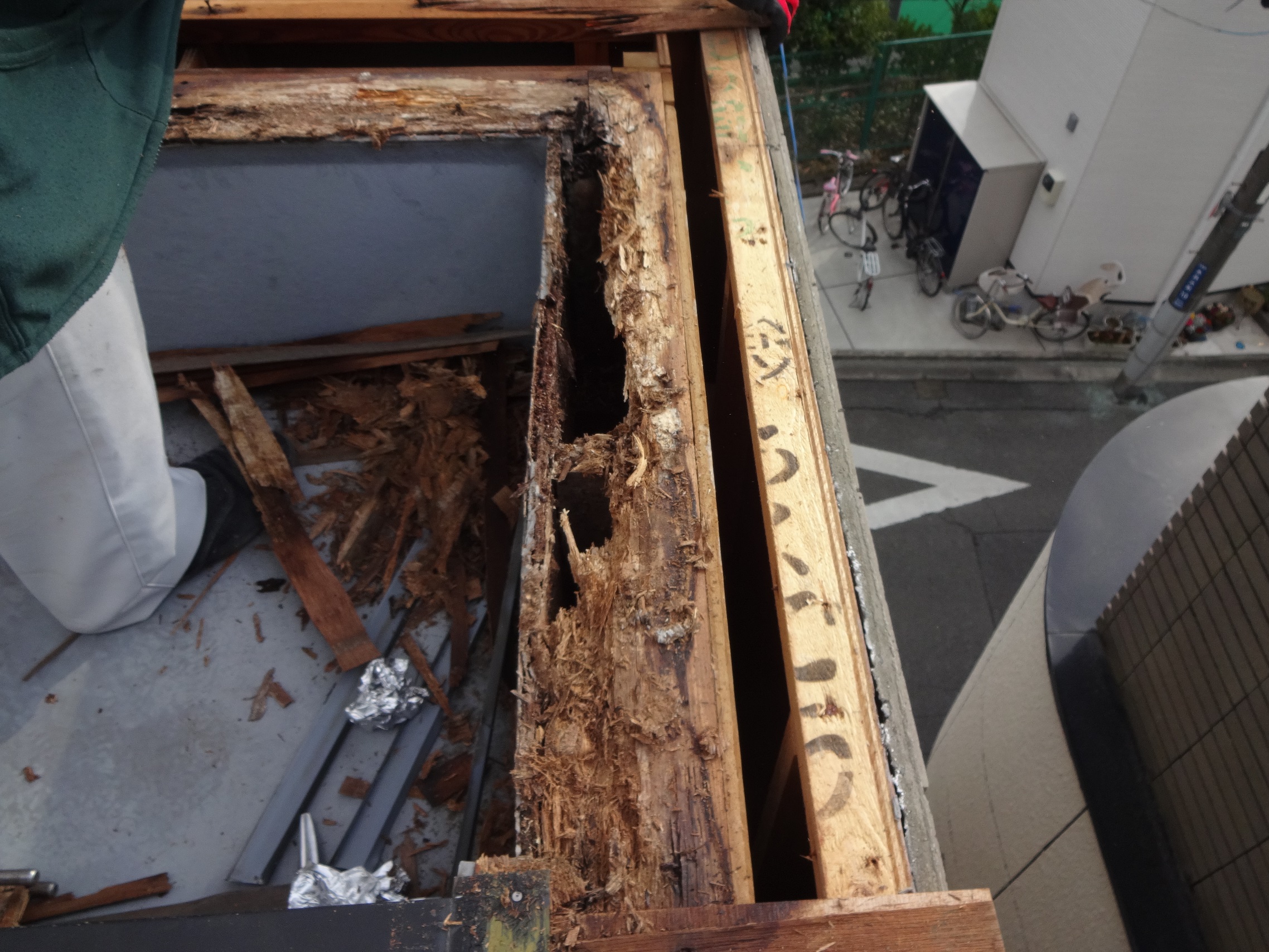 笠木下地の腐食