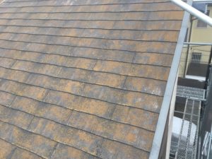 コケが生えた屋根