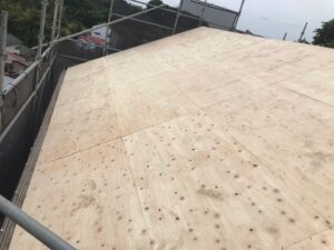 大屋根(ベニヤ張り)