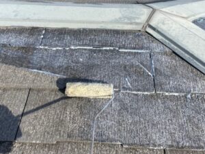 スレート屋根下塗り