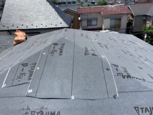 防水シート張り