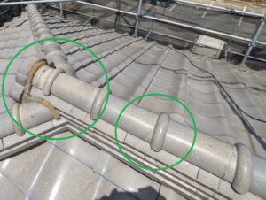 棟瓦の劣化状況