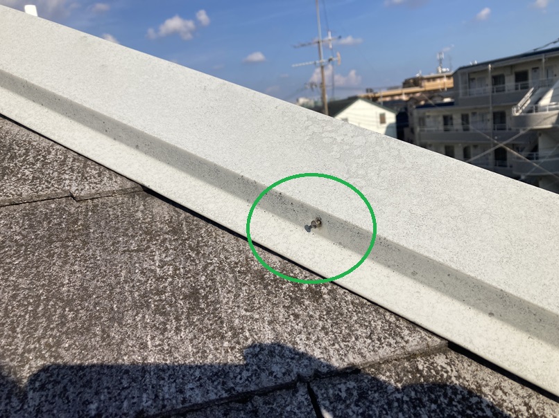 棟板金釘浮き