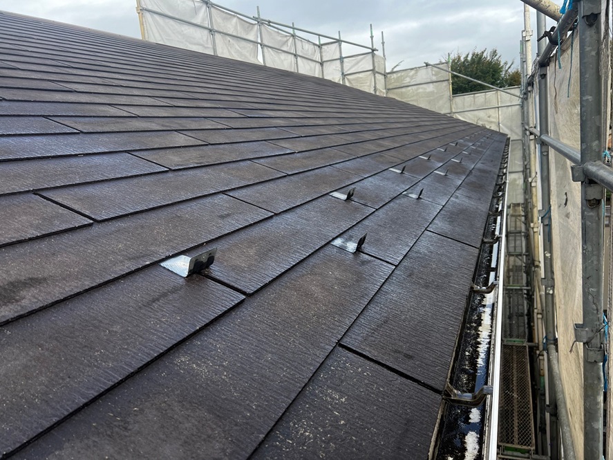 高圧洗浄後の屋根