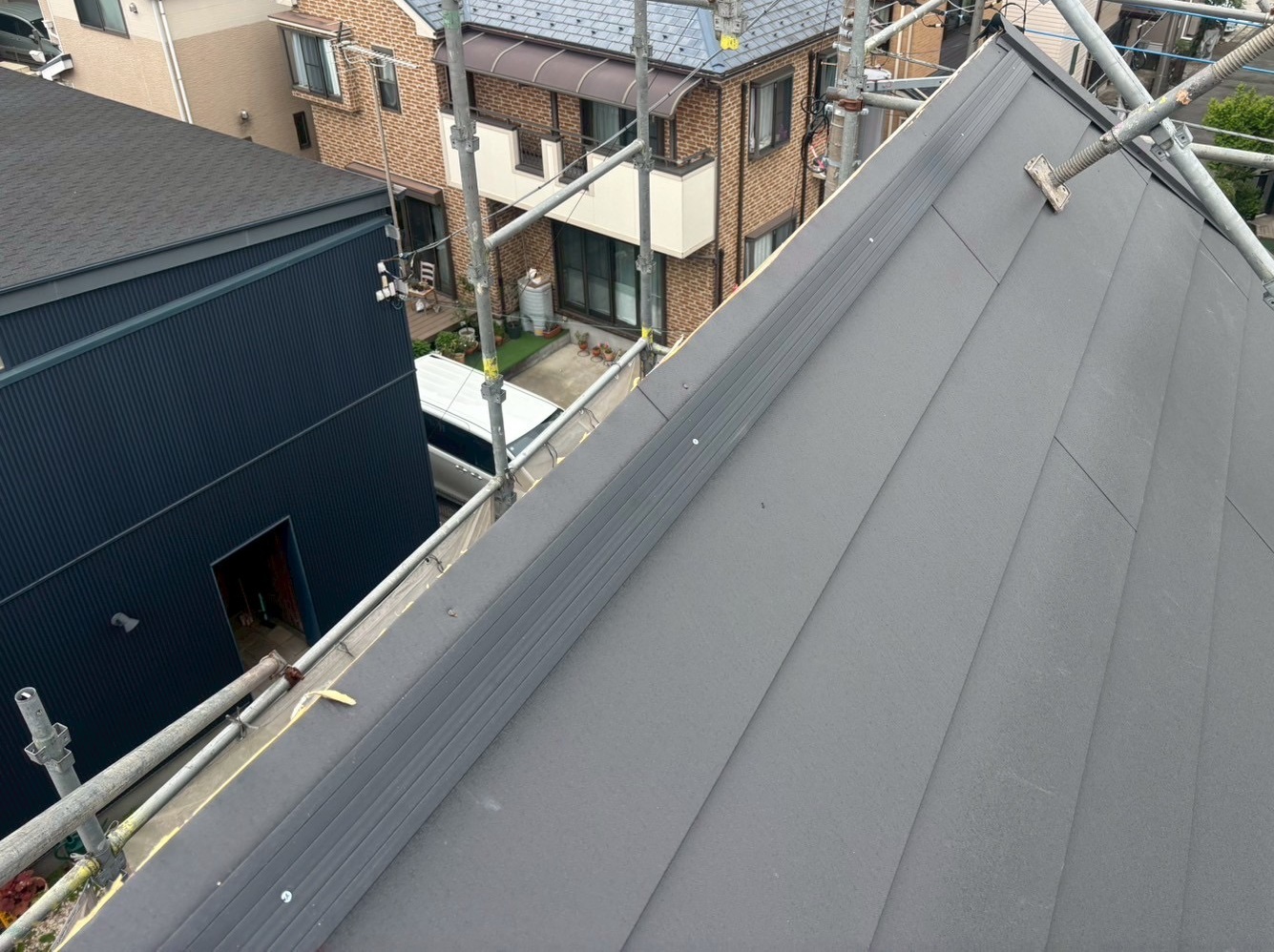 棟板金下地取付け