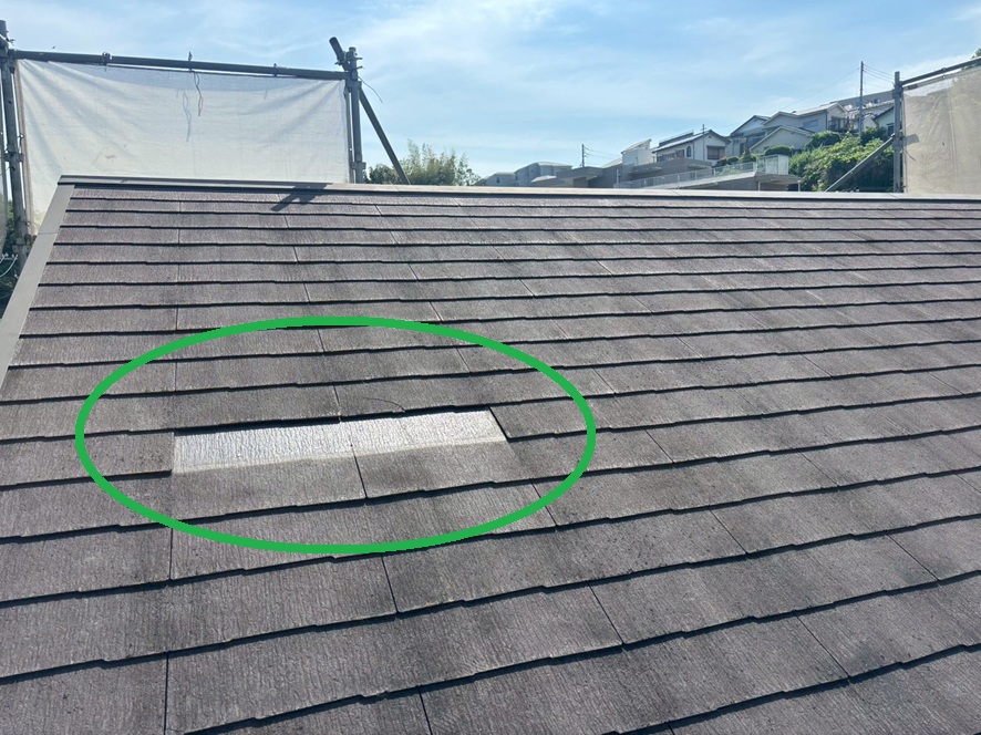 屋根材の剥がれ
