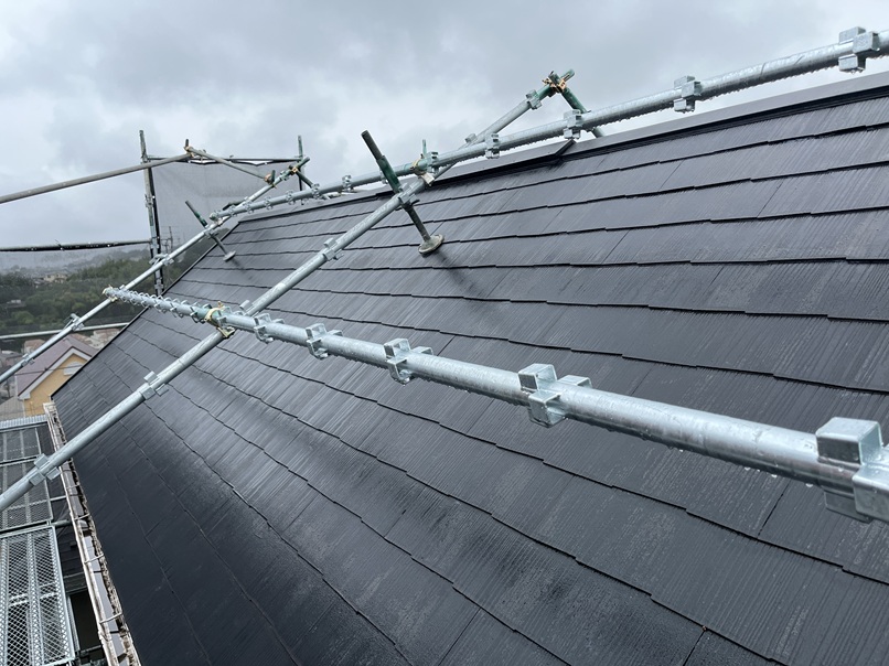 屋根足場設置